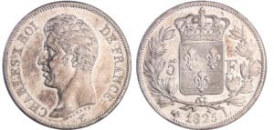 Charles X (1824-1830) - 5 francs 1er type 1825 L (Bayonne) Charles X (1824-1830) - 5 francs 1er type 1825 L (Bayonne)