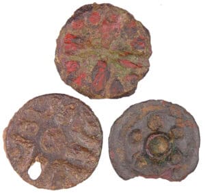 Mérovingien - Lot de 3 fibule en bronze Mérovingien - Lot de 3 fibule en bronze