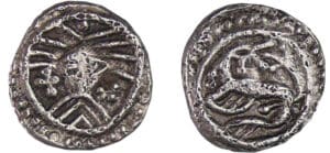 Danemark - Ribe (Jutland) - Sceattas vers 720. Série X. Type "Wodan".