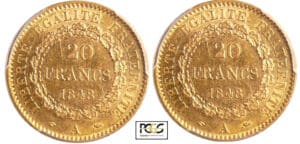 Deuxième république (1848-1852) - 20 francs Génie 1848 A (Paris) Deuxième république (1848-1852) - 20 francs Génie 1848 A (Paris)