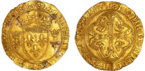 Charles VII (1422-1461) - Ecu d'or à la couronne - Montpellier 2ème émission (12 Août 1445)