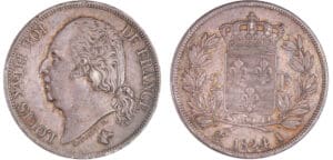 Louis XVIII (1815-1824) - 2 francs au buste nu 1824 A (Paris) Louis XVIII (1815-1824) - 2 francs au buste nu 1824 A (Paris)