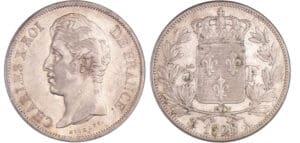 Charles X (1824-1830) - 5 francs 2ème type 1828 A (Paris) Charles X (1824-1830) - 5 francs 2ème type 1828 A (Paris)