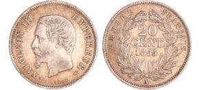 Napoléon III (1852-1870) - 20 centimes tête nue 1855 A (Paris) chien