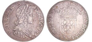 Louis XIV (1643-1715) - ½ écu à la mèche longue - 1650 Q (Perpignan)