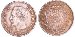 Napoléon III (1852-1870) - 20 centimes tête nue 1863 BB (Strasbourg)