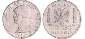 Albanie - Vittorio Emanuele III (1900-1946) - 0.50 lek 1939 XVIII (Magnétique)