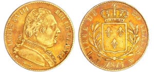 Louis XVIII (1815-1824) - 20 francs au buste habillé 1815 W (Lille) Louis XVIII (1815-1824) - 20 francs au buste habillé 1815 W (Lille)