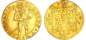 Franche-Comté - Besançon - Charles Quint - demi-ducat d'or (Besançon) Franche-Comté - Besançon - Charles Quint - demi-ducat d'or (Besançon)
