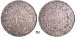 Espagne - Barcelone - Joseph Bonaparte (1808-1813) - 5 pesetas 1810