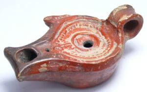 Romain - Lampe en huile en terre cuite (grenouille) - 3ème-4ème siècle