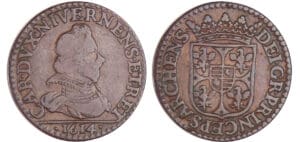 Champagne - Comté de Rethel - Charles de Gonzague - Double liard 1614 Champagne - Comté de Rethel - Charles de Gonzague - Double liard 1614