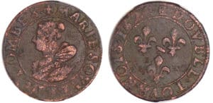 Dombes - Marie de Montpensier - Denier tournoi 1620 (Trévoux) essai en argent Dombes - Marie de Montpensier - Denier tournoi 1620 (Trévoux) essai en argent