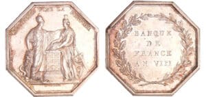 Consulat (1799-1804) - Jeton en argent - Banque de France AN VIII s.d. Consulat (1799-1804) - Jeton en argent - Banque de France AN VIII s.d.