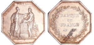 Consulat (1799-1804) - Jeton en argent - Banque de France AN VIII s.d (1832-1841) Consulat (1799-1804) - Jeton en argent - Banque de France AN VIII s.d (1832-1841)