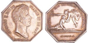 Charles X (1824-1830) - Jeton en argent - Le commerce fait progresser l'agriculture s.d. Charles X (1824-1830) - Jeton en argent - Le commerce fait progresser l'agriculture s.d.