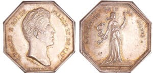 Charles X (1824-1830) - Jeton argent La prudence doit me guider s.d. Charles X (1824-1830) - Jeton argent La prudence doit me guider s.d.