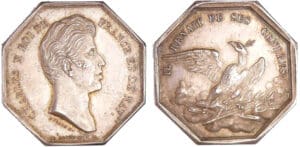 Charles X (1824-1830) - Jeton en argent - Assurance, renait de ses cendres s.d. Charles X (1824-1830) - Jeton en argent - Assurance, renait de ses cendres s.d.