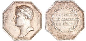 Napoléon 1er (1804-1814) - Jeton en argent - Mines et forges, Salines de l'est 1806 Napoléon 1er (1804-1814) - Jeton en argent - Mines et forges, Salines de l'est 1806