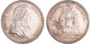 Louis XV (1715-1774) - Jeton en argent - Chambre de commerce de la Rochelle Louis XV (1715-1774) - Jeton en argent - Chambre de commerce de la Rochelle