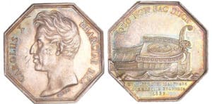 Charles X (1824-1830) - Jeton en argent - Chambre de commerce de Bordeaux 1827 Charles X (1824-1830) - Jeton en argent - Chambre de commerce de Bordeaux 1827