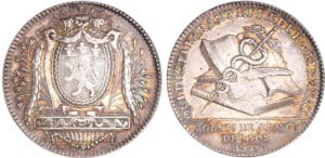 Jeton en argent - Agent de change à Lyon 1773 Jeton en argent - Agent de change à Lyon 1773