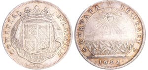Jeton en argent - Etats de Bourgogne, Guerre de la ligue d'Augsbourg 1692 Jeton en argent - Etats de Bourgogne, Guerre de la ligue d'Augsbourg 1692