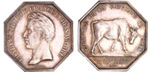 Charles X (1824-1830) - Jeton en argent - Commerce de la boucherie de Paris 1829 Charles X (1824-1830) - Jeton en argent - Commerce de la boucherie de Paris 1829