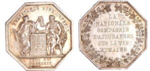 Jeton en argent - Compagnie d'assurance sur la vie humaine 1830 Jeton en argent - Compagnie d'assurance sur la vie humaine 1830