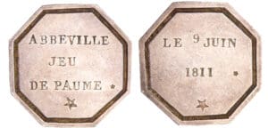 Jeton en argent - Abbeville jeu de paume 1811 Jeton en argent - Abbeville jeu de paume 1811