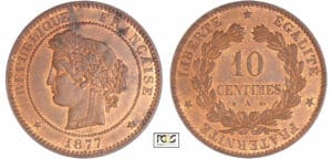 Troisième république (1871-1940) - 10 centimes Cérès 1877 A (Paris) Troisième république (1871-1940) - 10 centimes Cérès 1877 A (Paris)