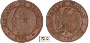 Napoléon III (1852-1870) - 2 centimes tête nue 1853 D (Lyon) grand D