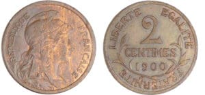 Troisième république (1871-1940) - 2 centimes Dupuis 1900