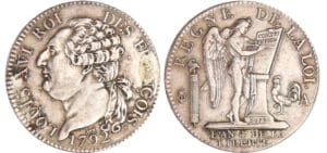 Constitution (1791-1792) - 1/2 écu de 3 livres type FRANCOIS 1792 A (Paris) 2ème sem