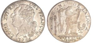 Constitution (1791-1792) - 1/2 écu de 3 livres type FRANCOIS 1792 A (Paris) 2ème sem