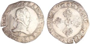Henri III (1574-1589) - Franc au col plat - 1576 F (Angers) Henri III (1574-1589) - Franc au col plat - 1576 F (Angers)