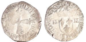 Henri III (1574-1589) - Quart d'écu - 1579 T (Nantes) Henri III (1574-1589) - Quart d'écu - 1579 T (Nantes)