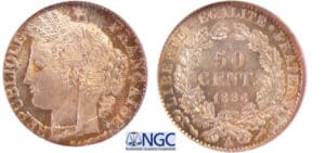 Troisième République (1871-1940) - 50 centimes Cérès 1886 A (Paris) Troisième République (1871-1940) - 50 centimes Cérès 1886 A (Paris)