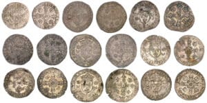 Henri II (1547-1559) - Douzain aux croissants - Lot de 9 monnaies Henri II (1547-1559) - Douzain aux croissants - Lot de 9 monnaies