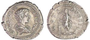 Géta - Denier (205, Rome) - Géta sacrifiant Géta - Denier (205, Rome) - Géta sacrifiant