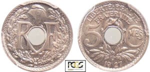 Troisième République (1871-1940) - 5 centimes Lindauer Petit module 1927 Troisième République (1871-1940) - 5 centimes Lindauer Petit module 1927
