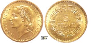 Quatrième République (1947-1959) - 5 francs Lavrillier bronze alu 1945 C Quatrième République (1947-1959) - 5 francs Lavrillier bronze alu 1945 C