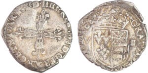 Henri IV (1589-1610) - Huitième d'écu de Béarn - 1606 (Morlaàs) Henri IV (1589-1610) - Huitième d'écu de Béarn - 1606 (Morlaàs)