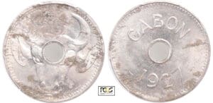 Gabon - Jeton au buffle 1927 SVI (Poissy) Gabon - Jeton au buffle 1927 SVI (Poissy)