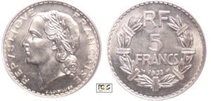 Troisième République (1871-1940) - 5 francs Lavrillier nickel 1933 Troisième République (1871-1940) - 5 francs Lavrillier nickel 1933