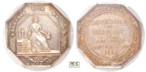 Jeton en argent - Assurance - Incendie - Calvados 1844 Jeton en argent - Assurance - Incendie - Calvados 1844