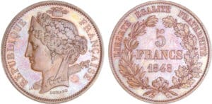Deuxième république (1848-1852) - 5 francs concours de Domard 1848 Deuxième république (1848-1852) - 5 francs concours de Domard 1848