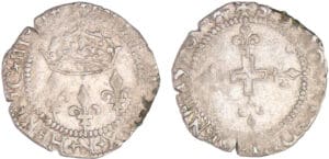 Henri III (1574-1589) - Double sol parisis - 1er type - 1576 N (Montpellier) Henri III (1574-1589) - Double sol parisis - 1er type - 1576 N (Montpellier)