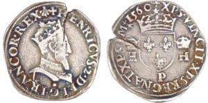 François II (1559-1560) - 1/2 teston - 1er type - 1560 P (Dijon) François II (1559-1560) - 1/2 teston - 1er type - 1560 P (Dijon)