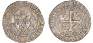 Charles VII (1422-1461) - Blanc à la couronne - La Rochelle Charles VII (1422-1461) - Blanc à la couronne - La Rochelle